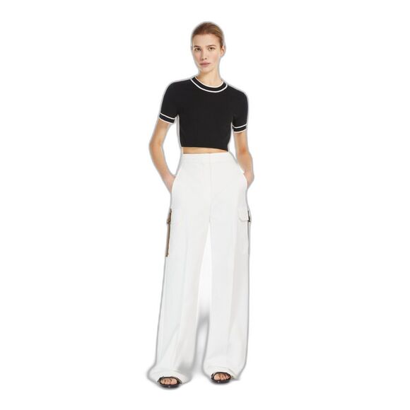 MAX MARA White Stretch Cotton Edda Pant Max Mara Leisure